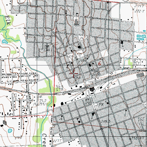 Topographic Map of Brookfield Volunteer Fire Department, MO