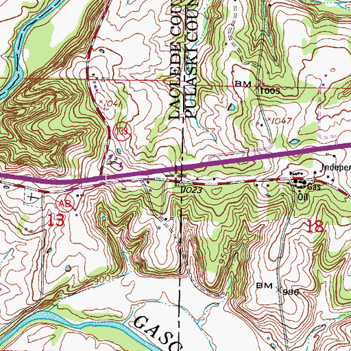 Topographic Map of Hazelgreen Fire Protection District Station 1 Headquarters, MO
