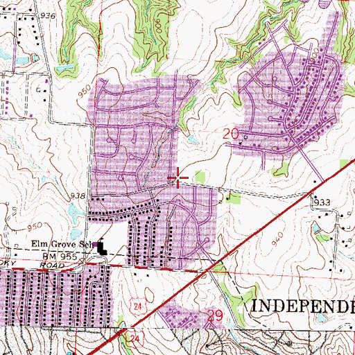 Topographic Map of Fort Osage Fire Protection District Station 3, MO