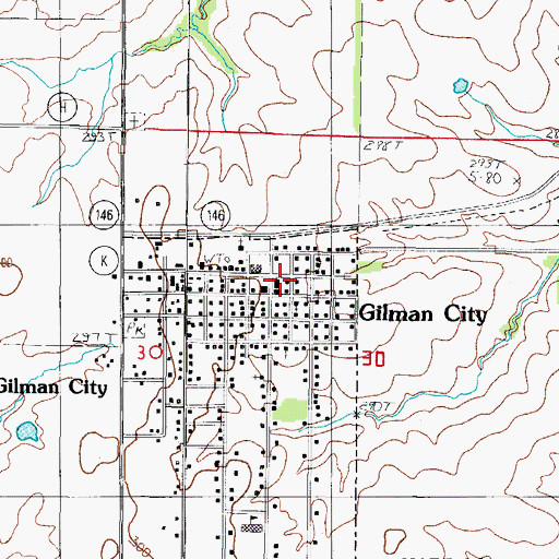Topographic Map of Gilman City Fire Protection District, MO