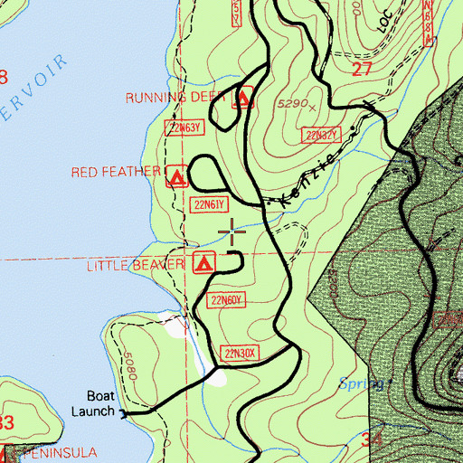 Topographic Map of Kenzie Ravine, CA