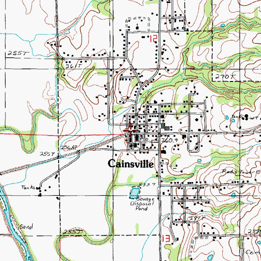 Topographic Map of Cainsville Fire Protection District, MO