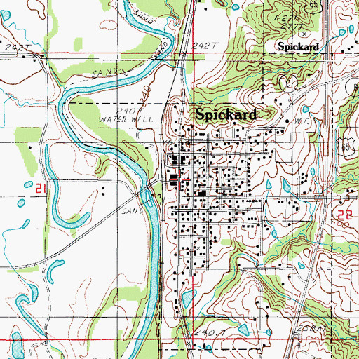 Topographic Map of Spickard Fire Protection District, MO