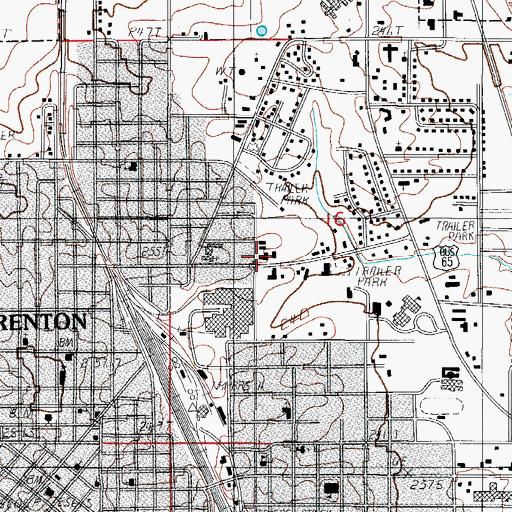 Topographic Map of Grundy County Rural Fire Protection District Station 1, MO