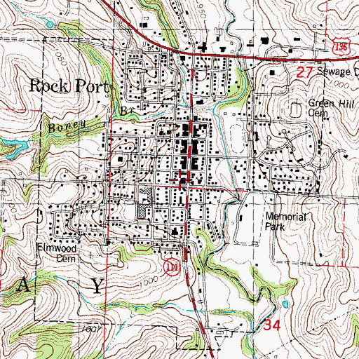 Topographic Map of West Atchison Rural Fire District Rock Port, MO