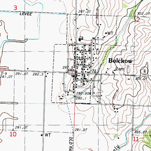 Topographic Map of Bolckow Fire Protection District, MO