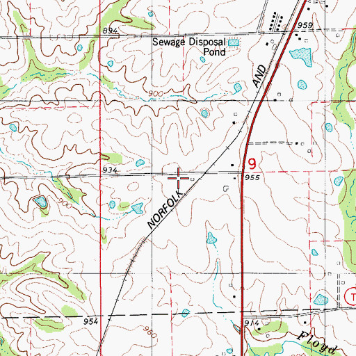 Topographic Map of Southwestern Adair County Rural Fire District, MO