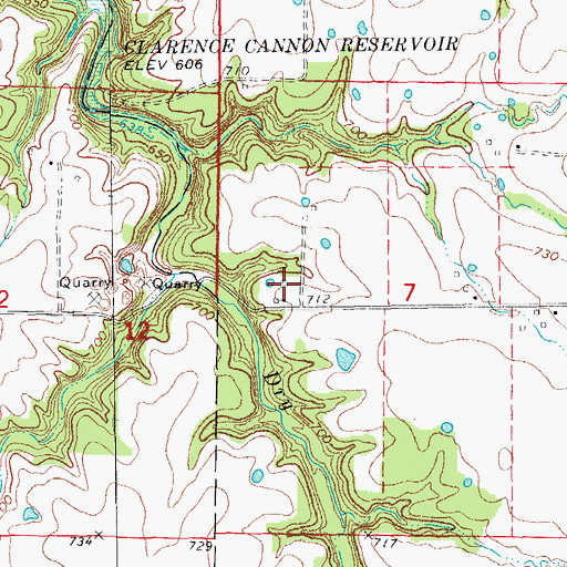 Topographic Map of Perry Rural Fire Protection Association, MO
