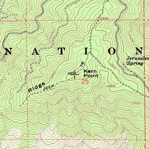 Topographic Map of Kern Point, CA