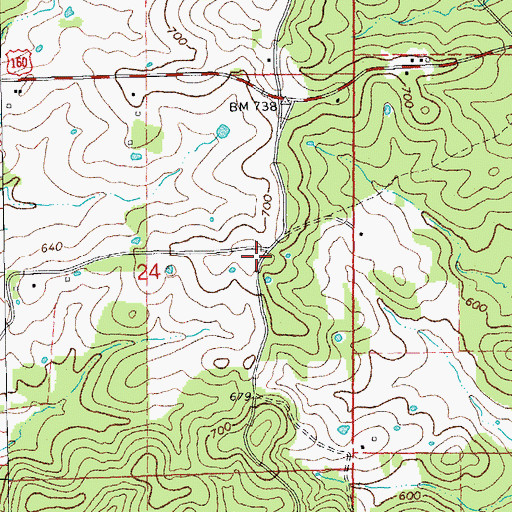 Topographic Map of Bb Road Volunteer Fire Department, MO