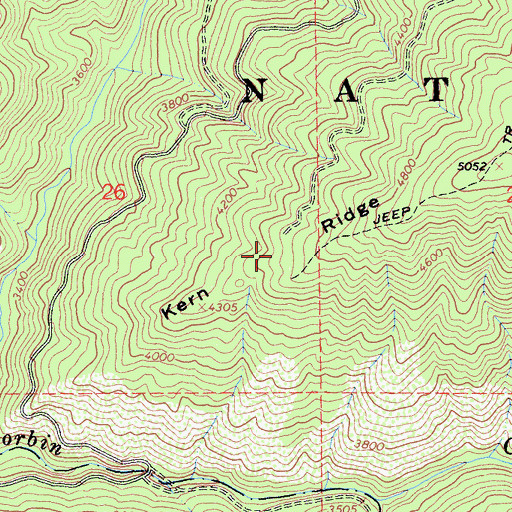 Topographic Map of Kern Ridge, CA