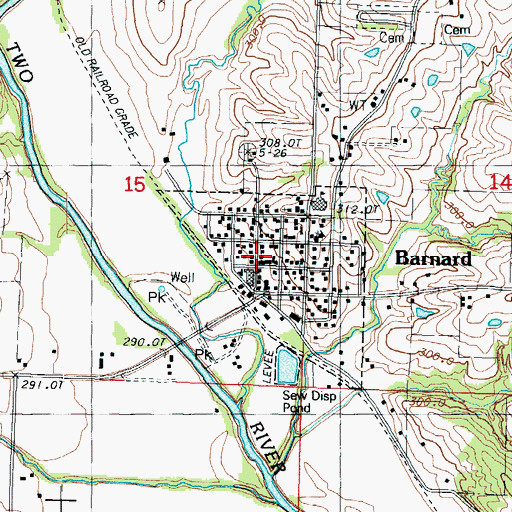 Topographic Map of Barnard Fire Protection District Station 1 Headquarters, MO