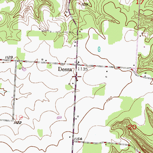 Topographic Map of Seneca Area Fire Protection District Station 2 Dessa, MO