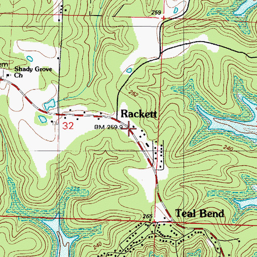 Topographic Map of Warsaw Fire and Rescue Station 6 Racket, MO