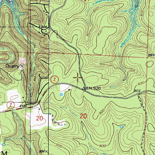 Topographic Map of Warsaw Fire and Rescue Station 5 Bent Tree, MO