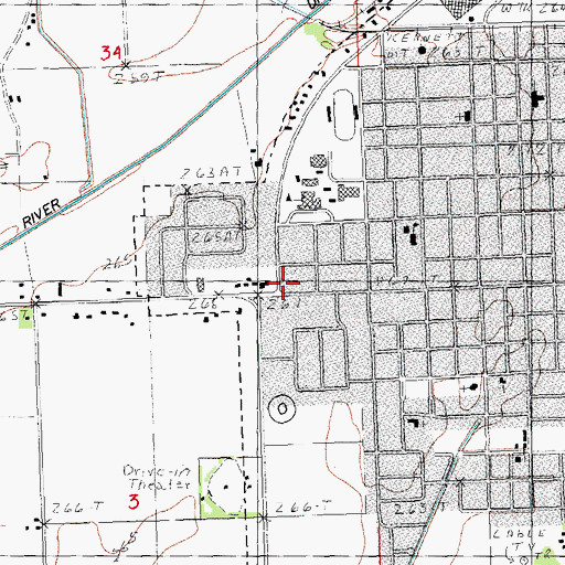 Topographic Map of Kennett Volunteer Fire Department Station 3, MO