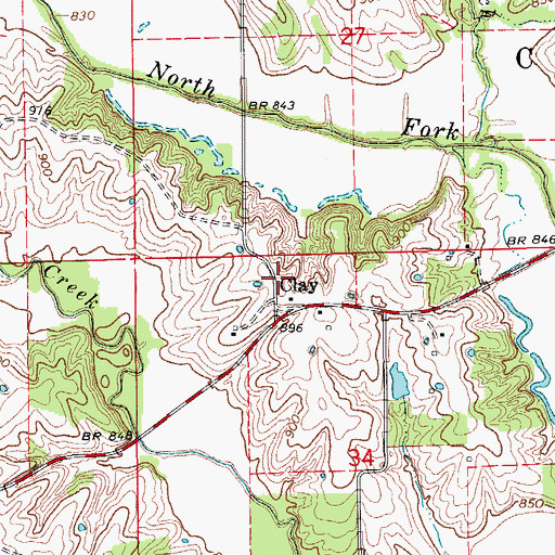 Topographic Map of Eastern Adair County Fire and Rescue Station 3, MO