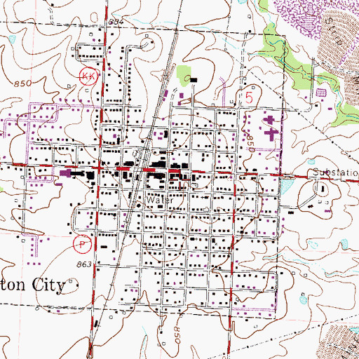 Topographic Map of Appleton City Fire Department, MO