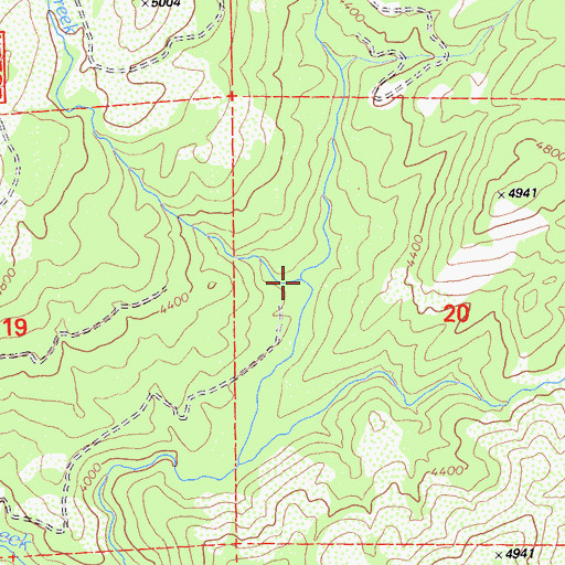 Topographic Map of Keyser Creek, CA