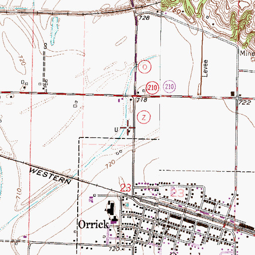 Topographic Map of Orrick Fire Protection District, MO