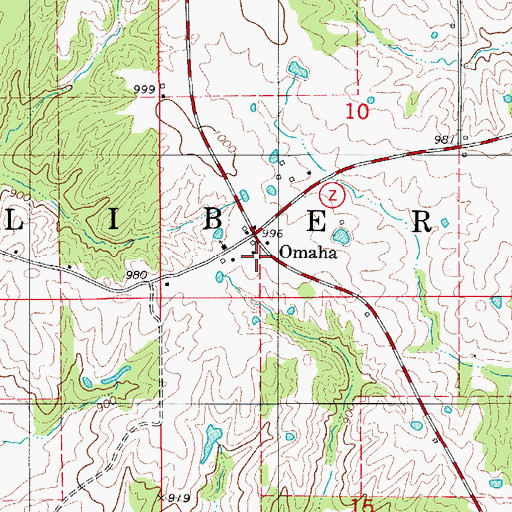 Topographic Map of Liberty Township Fire Protection District, MO