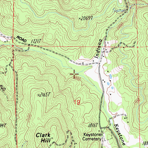 Topographic Map of Keystone Creek, CA