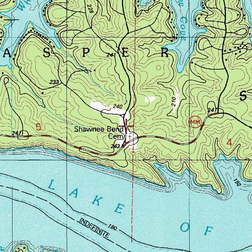 Topographic Map of Sunrise Beach Fire Department Station 3, MO