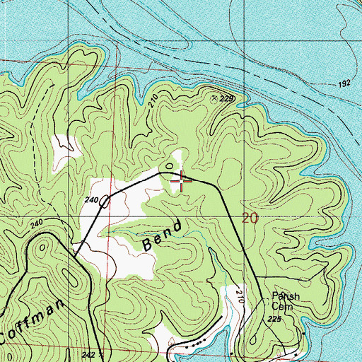 Topographic Map of Coffman Bend Fire Association Station 2, MO