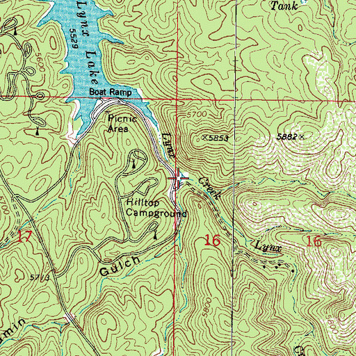 Topographic Map of Benjamin Gulch, AZ