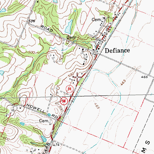 Topographic Map of Augusta Community Fire Company Station 2, MO