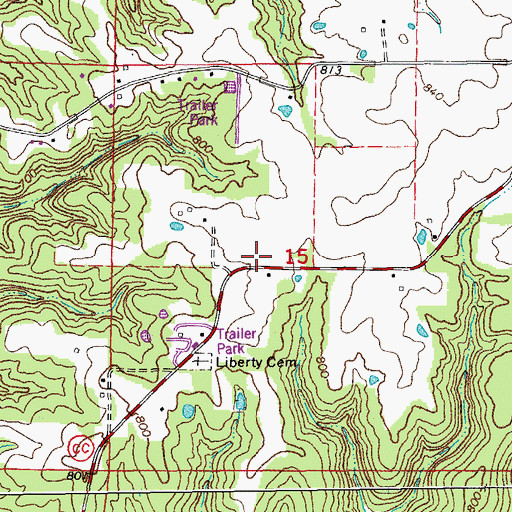 Topographic Map of South Callaway Fire Protection District Station 5, MO