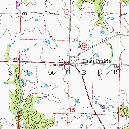 Topographic Map of South Callaway Fire Protection District Station 4, MO