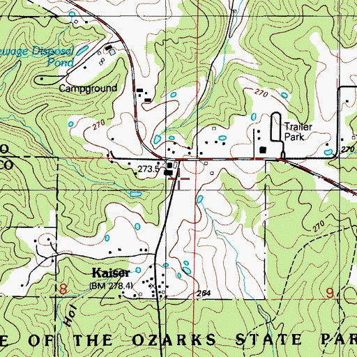 Topographic Map of Osage Beach Fire Protection District Station 4, MO