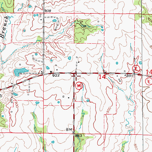 Topographic Map of North Callaway Fire Protection District Station 3, MO