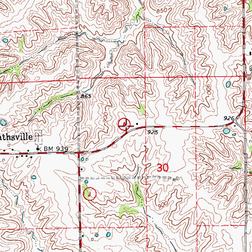Topographic Map of Greentop Fire Association Willmathsville Station, MO