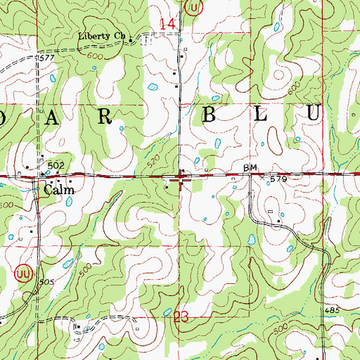 Topographic Map of Gatewood Volunteer Fire Department Station 4, MO