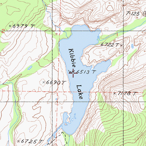 Topographic Map of Kibbie Lake, CA