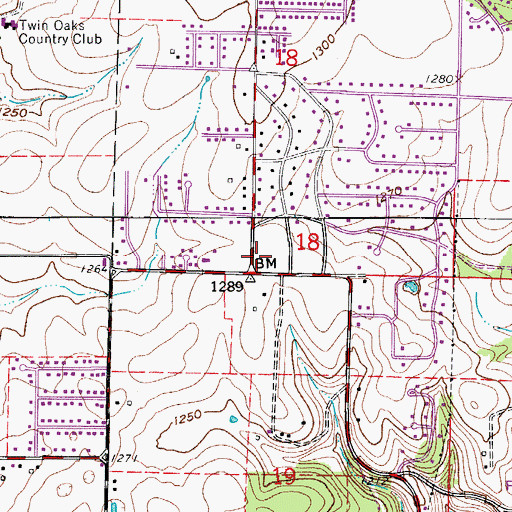 Topographic Map of Springfield Fire Department Station 11, MO
