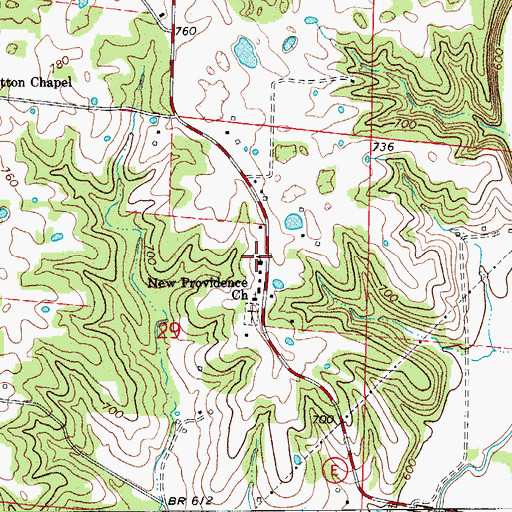 Topographic Map of Boone County Fire Protection District Station 13, MO