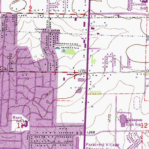Topographic Map of Springfield Fire Department Station 9, MO