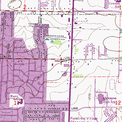 Topographic Map of Springfield Fire Department Station 9, MO