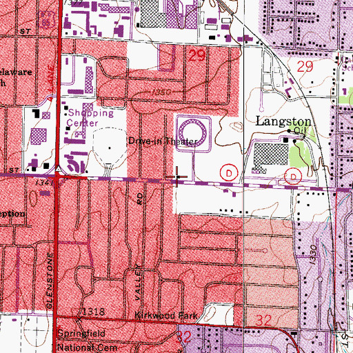 Topographic Map of Springfield Fire Department Station 7, MO