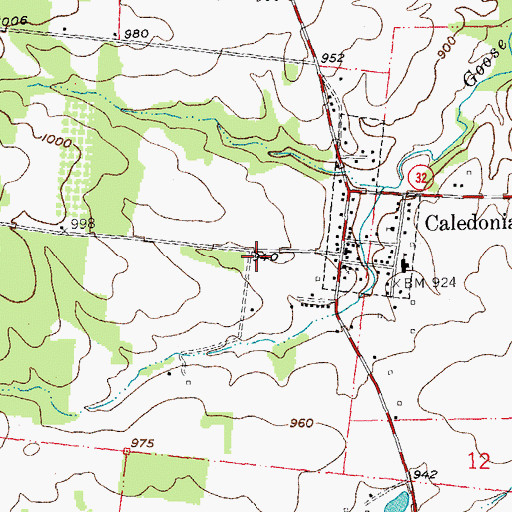 Topographic Map of Caledonia Fire Protection District, MO