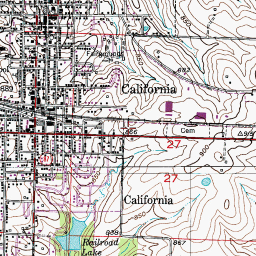 Topographic Map of California City Fire Department, MO