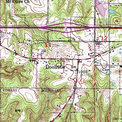 Topographic Map of Doolittle Rural Fire Protection Association Station 1, MO