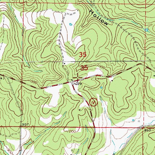 Topographic Map of Cloud 9 Ranch Club, MO