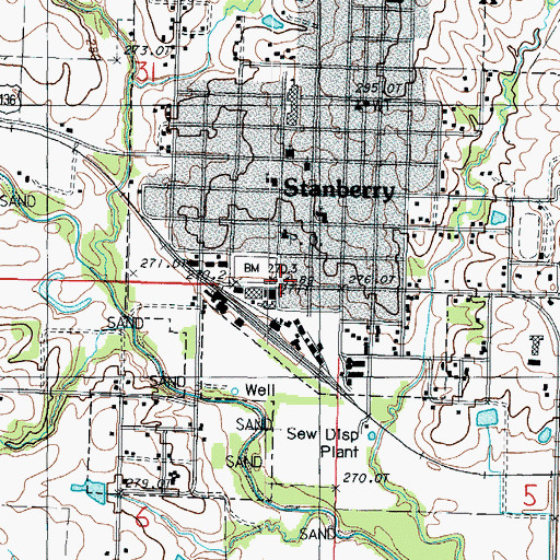 Topographic Map of Stanberry Rural Fire District, MO