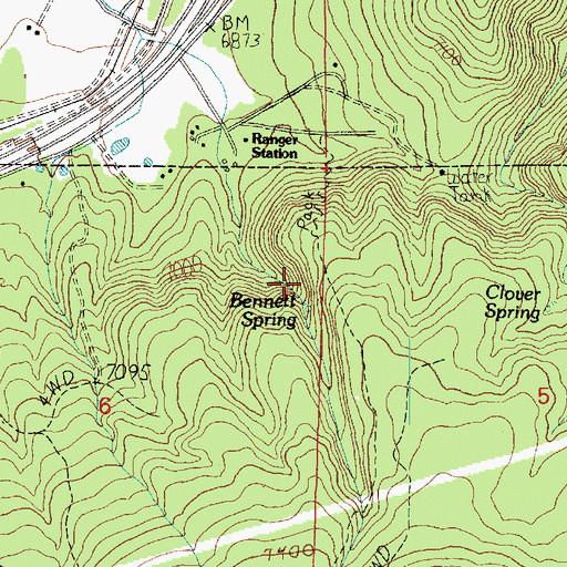 Topographic Map of Bennett Spring, AZ