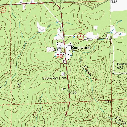 Topographic Map of Eastwood Fire Protection District, MO