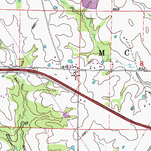 Topographic Map of North Callaway Fire Protection District Station 1, MO